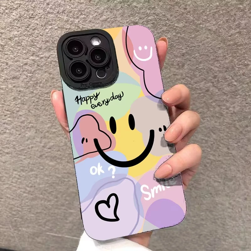 Cute Smile Love Heart Design Phone Case for Samsung Galaxy A56 A55 A36 A35 A26 A25 A15 5G A24 A23 A52 A52S A71 A72 4G Soft Cover