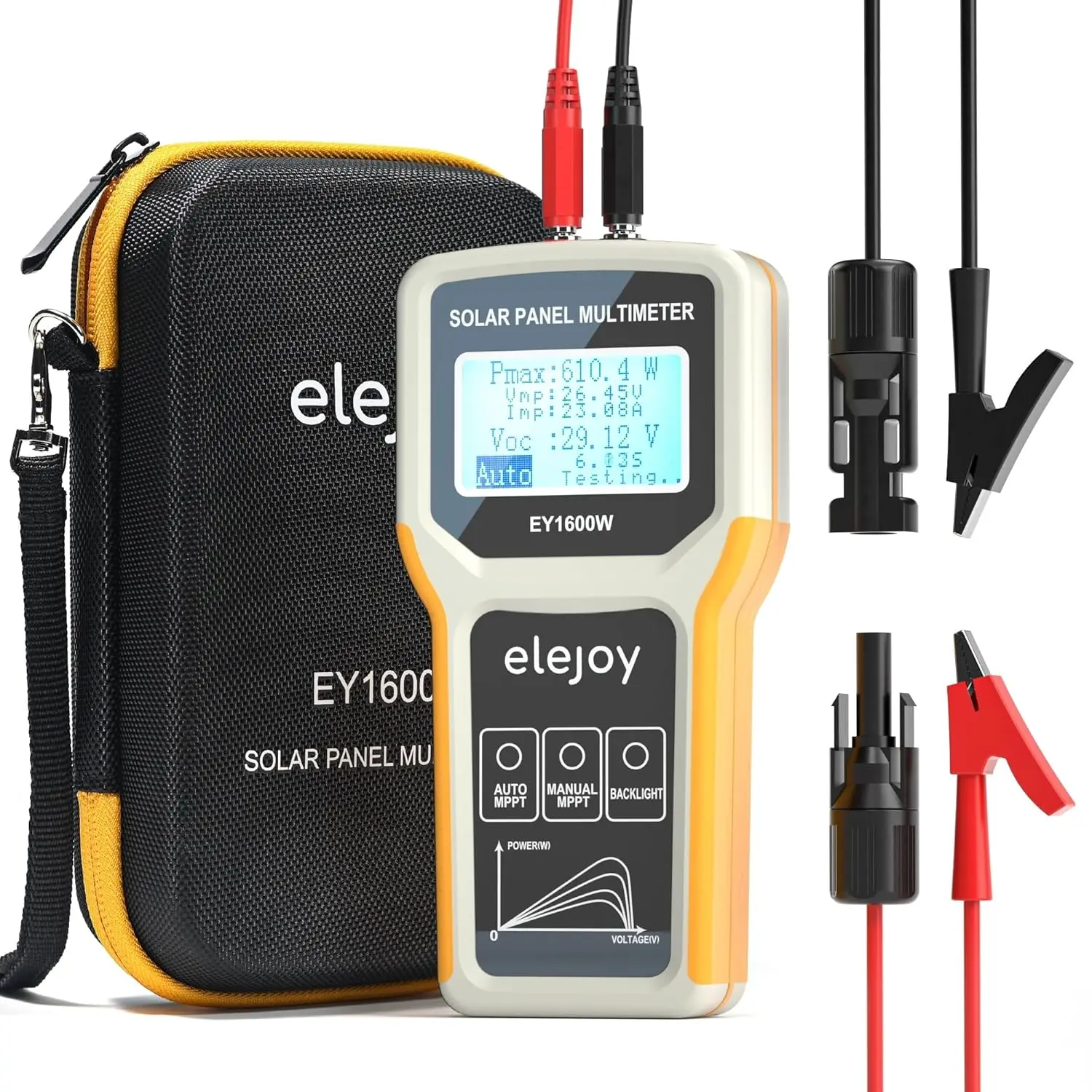 EY1600W Solar Panel Tester, Solar DC/AC Power Meter, Photovoltaic Panel Multimeter, Open Circuit Voltage Auto & Manual MPPT