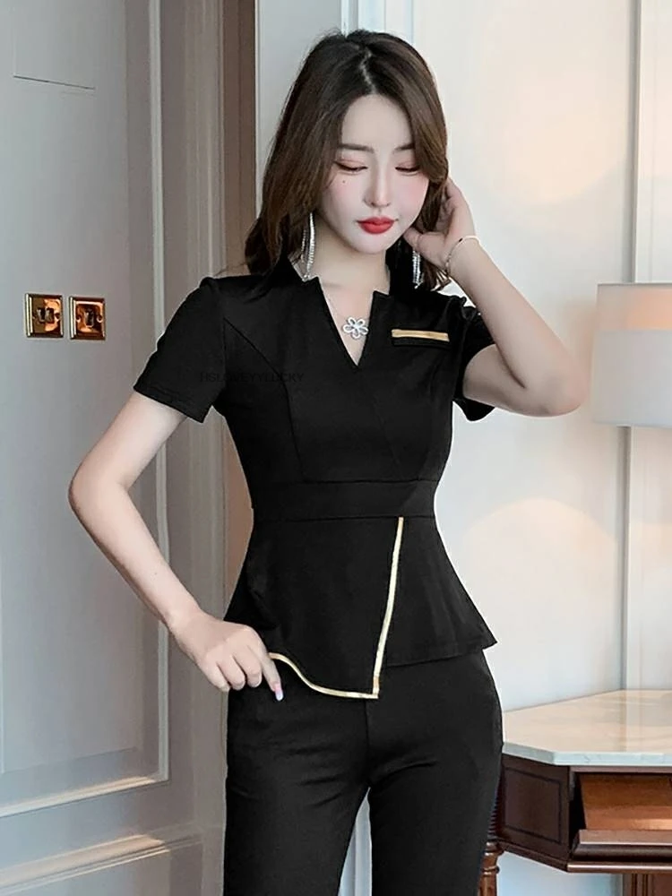 발 목욕 기술자 작업복 여성 미용실 건강 클럽 발 치료 스파 발 마사지 호텔 작업복 정장