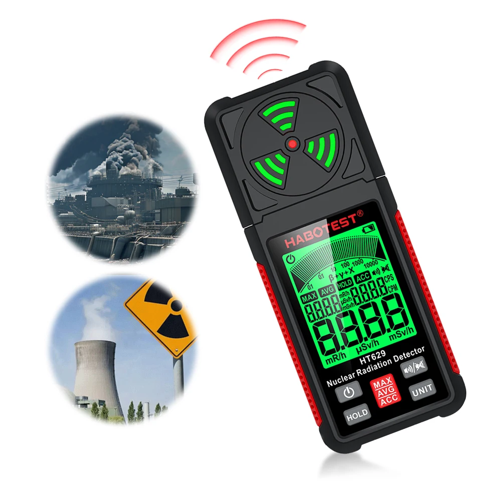 Personal Dosimeter Large Backlit Screen Marble Detector Multi-measurement Units Radiation Detection Meter for Nuclear Wastewater