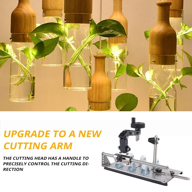 Glass Bottle Cutter, Upgraded Curve Glass Cutting Tools Kit For Round, Square Bottles And Bottlenecks, DIY Craft Kit