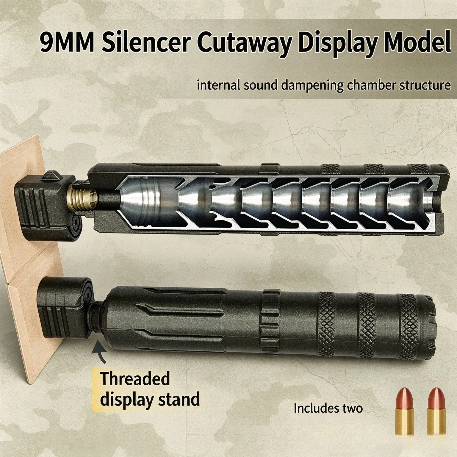 [Science and Education Model] 9mm silencer section display model ornament 1:1 replica 3D printing decorative props