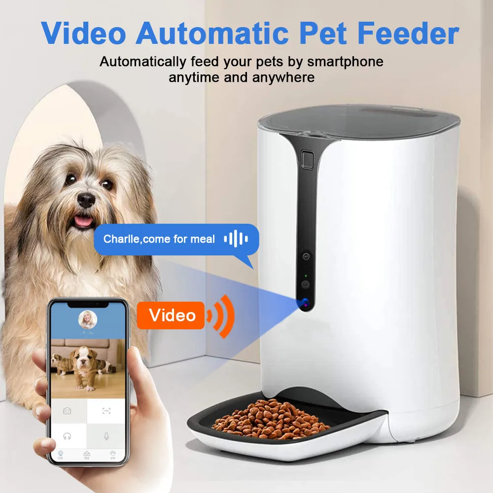 Custom Portion Control Detachable Pet Food Dispenser Bowls Auto Wifi Smart Robot Cat Dog Automatic Pet Feeder With Digital Timer