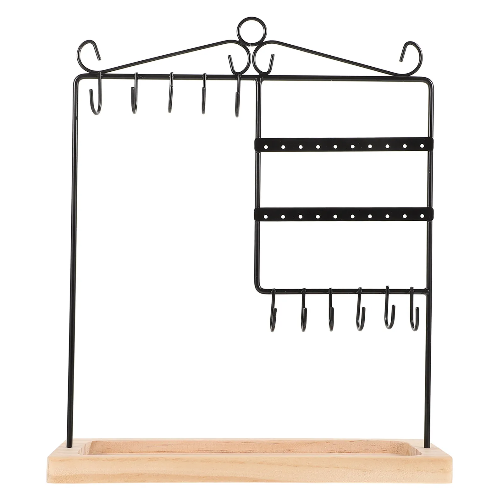 

Compact Iron Jewelry Stand Organizer Necklace Rack Bracelet Holder Multilayer Design Effortless Access Jewelry Storage