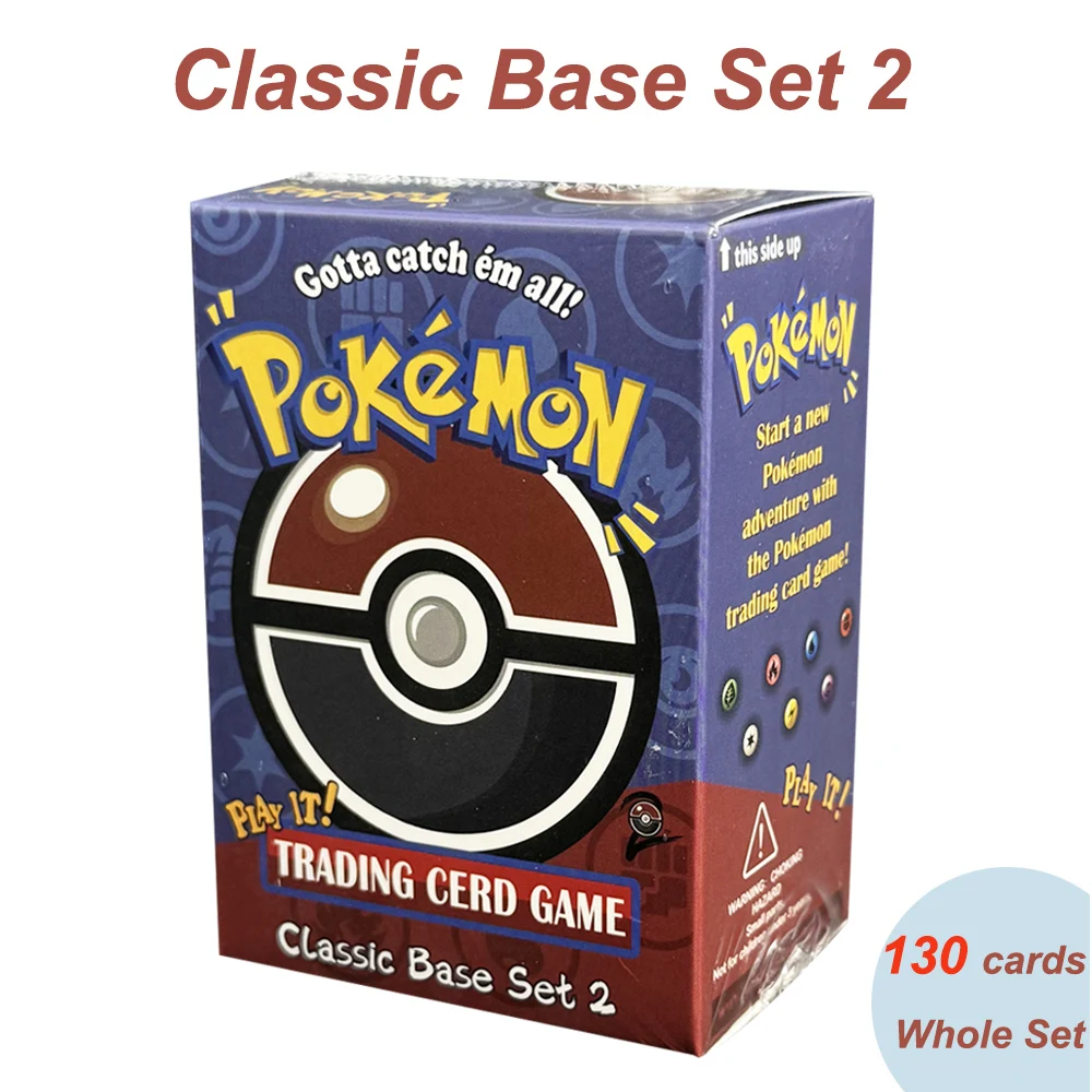 PKM Classic Base Set 2 Whole Set 130 Proxy Cards Charizard Blastoise Mewtwo Foil PTCG Game Collection Cards Game Toys