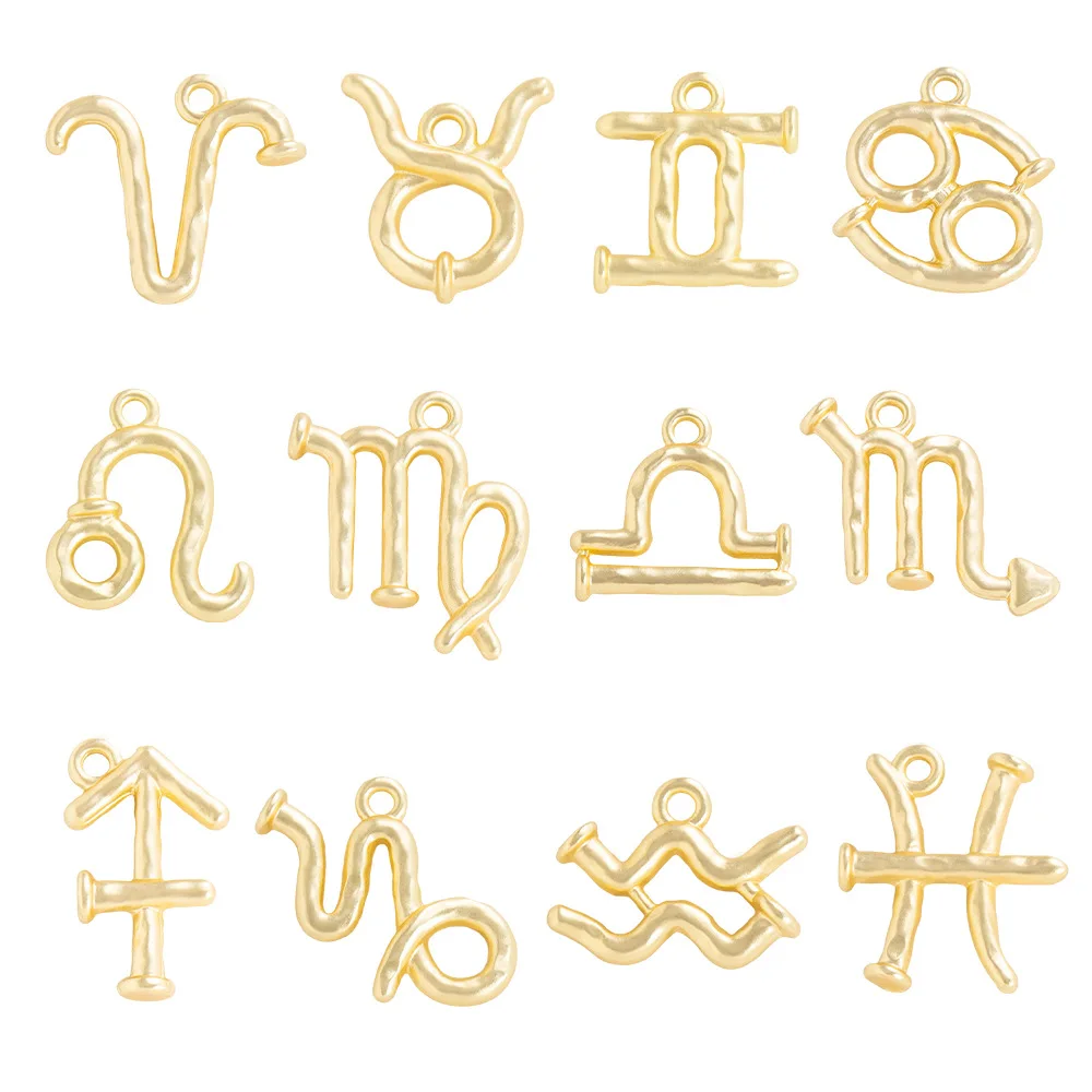 Pingentes artesanais DIY para os 12 signos do zodíaco, colares, brincos, pingentes e acessórios