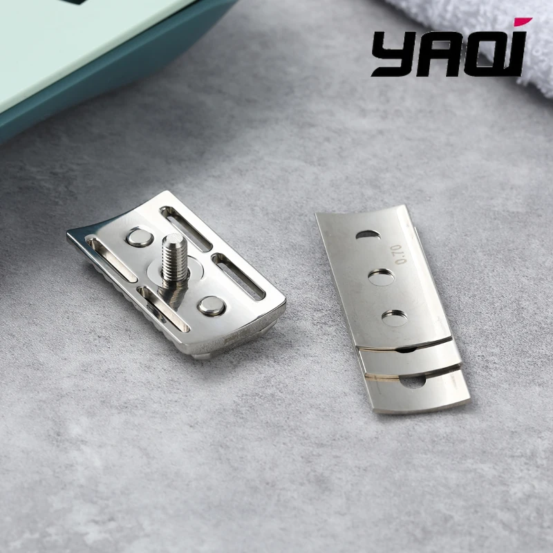 YAQI Trifecta Adjustable 316 Stainless Steel Polished  Collectibles Safety Razor Head with Different Blade Gaps