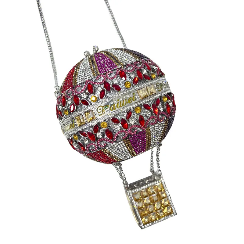

Fashion Women Evening Party Handbag Diamonds Hot Air Balloon Purses Luxury Crystal Clutches Bridal Wedding Party Purses Bag