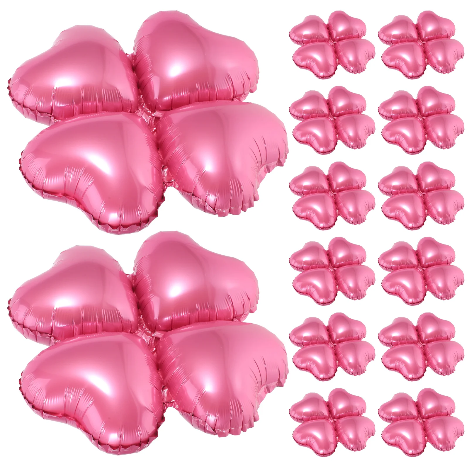 

50Pcs Foil Heart Balloons Pink Four Leaf Creative Design Party Decorative Balloons Valentines Day Birthday Wedding