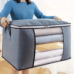 Extra Large Handle Storage Bag - Portable Clothing and Quilt Organizing Bag with Window, Durable Polyester Material, Suitable fo