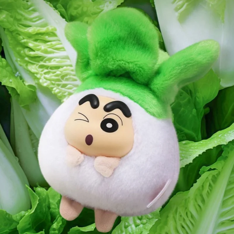 Crayon Shin Chan Scatola cieca Nuovo simpatico ciondolo in peluche con testa di verdure Anime Bambole giocattolo periferiche 52 giocattoli Scatola a sorpresa regalo