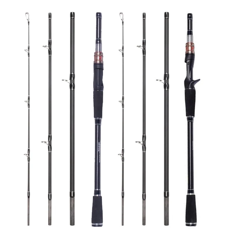 

1.8m 2.1m Carbon Fiber Spinning Casting Portable Fishing Rod H Power 10-40g Lure Fast Action Hard 4 Sections Lure Rod Tackle