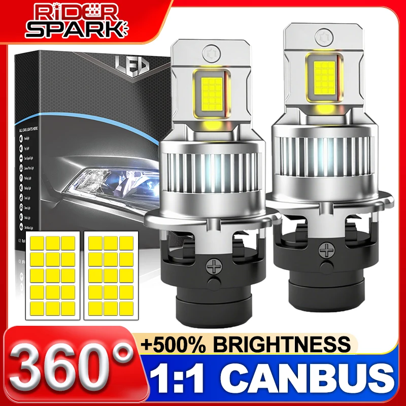 

2 шт. D2S D4S 35 Вт 55 Вт светодиодная лампа для автомобильных фар Canbus ксеноновая лампа 1:1 HID D2R D4R высокая мощность супер яркая 6000K 12V авто лампа свет