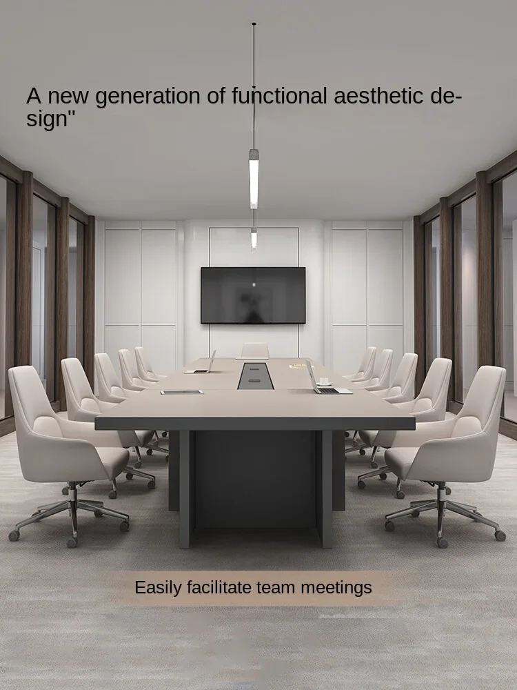

MJY conference thickened strip table and chair combination rectangular large and medium-sized office negotiation table