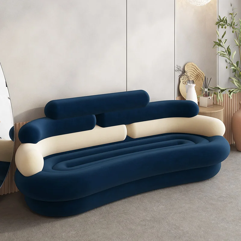 Office sofa coffee table combination office creative special-shaped sofa simple modern reception room meeting ripple sofa