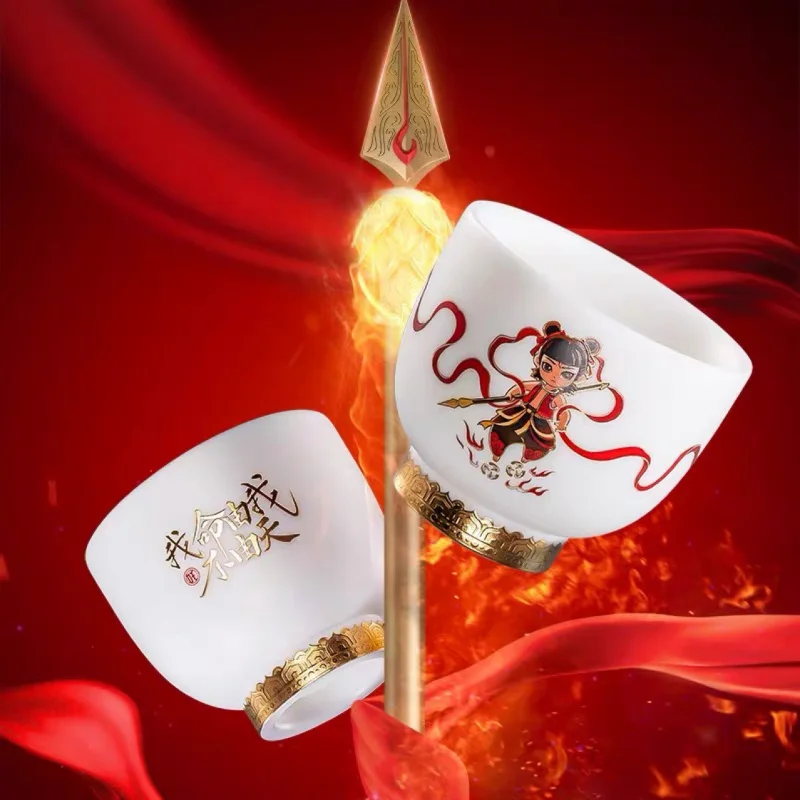 Nezha Demon Child Cultural and Creative Tea Cup Master Cup Tasting Cup Gift Pair Cup Valentine's Day Gift Teapot Gift Box Packag