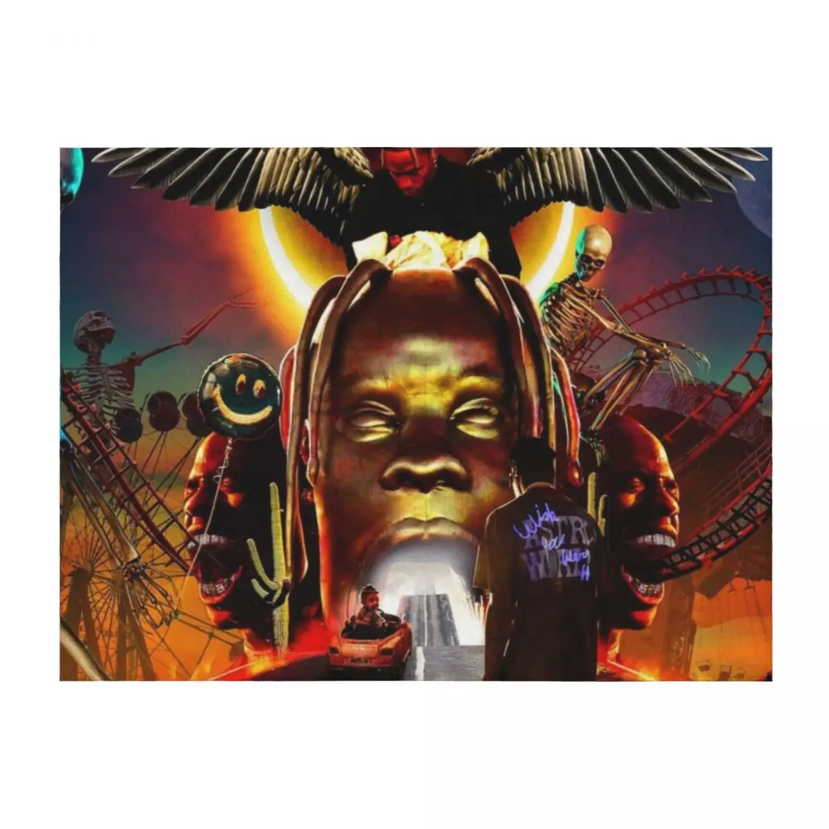 

Astroworld art Throw Blanket Flannels Kid'S Polar cosplay anime Blankets