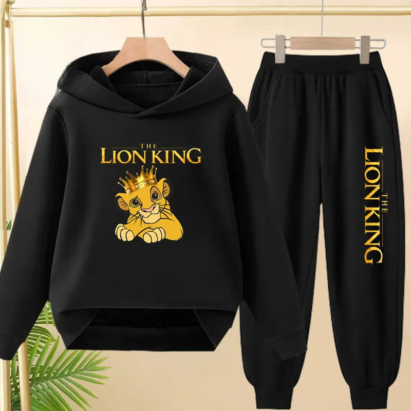 

Children 3-12Age 2 Piece Boy Girl The Lion King Hoodie+Trousers Pullover Hooded Autumn Winter Outdoor Leisure Coat Sportswear