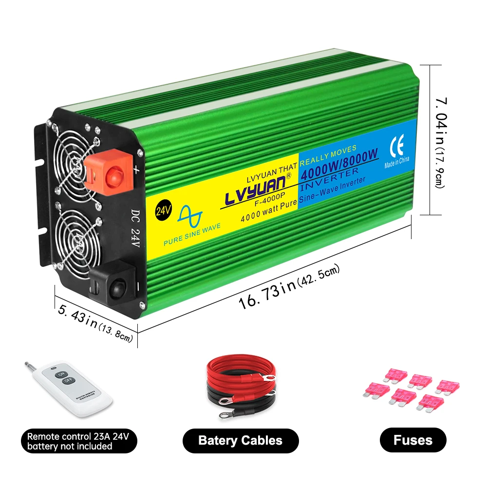 Imagem -03 - Inversor Puro 4000w 8000w Dc12v 24v da Onda Senoidal de Lvyuan para Ac220v 110v 50hz 60hz Swith Conversor de Tensão de Controle Remoto