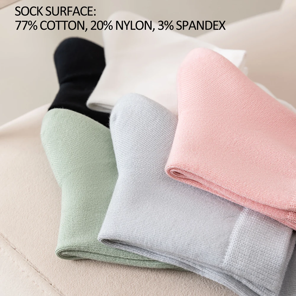1/3 Paar feuchtigkeitsspendende Socken für Frauen, rissige Fersenbehandlung mit Rosenöl, weichmachende Pflege, Silikongel-Pad, Baumwoll-Crew-Socken – Detail 11