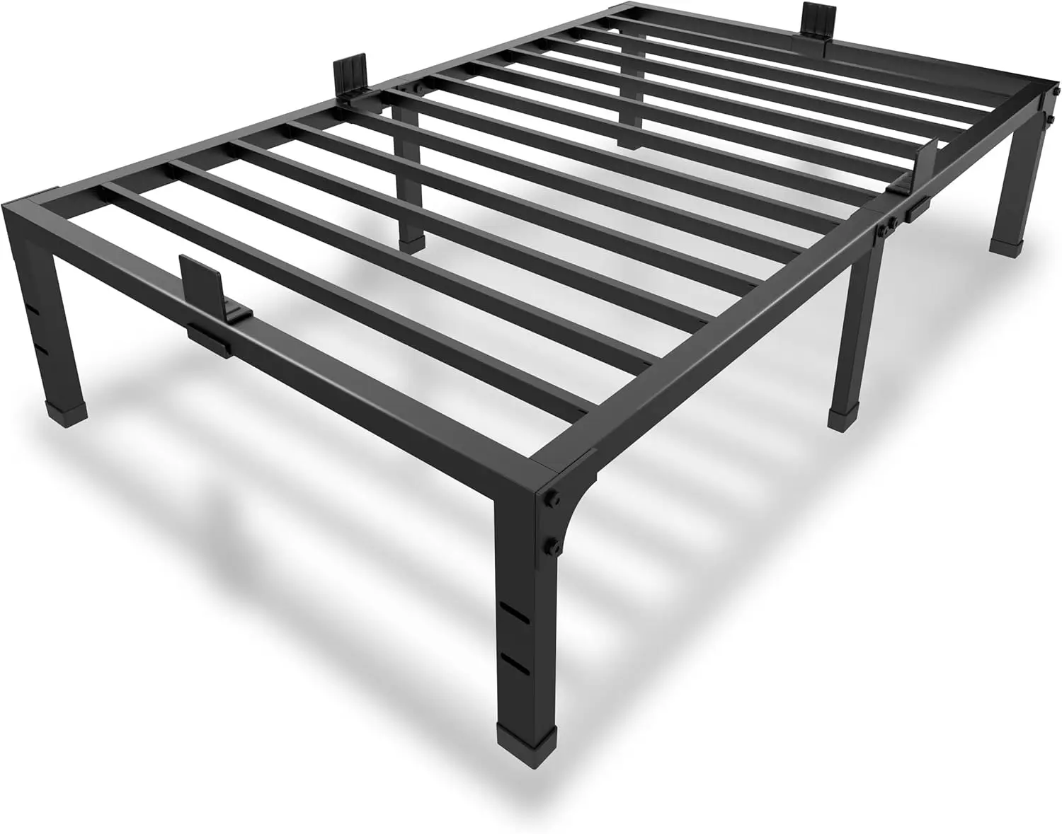 

14 Inch Metal Platform Twin Bed Frame, Heavy Duty Black, Steel Slats Support, No Box Spring Needed, Noise Free, Easy Assembly