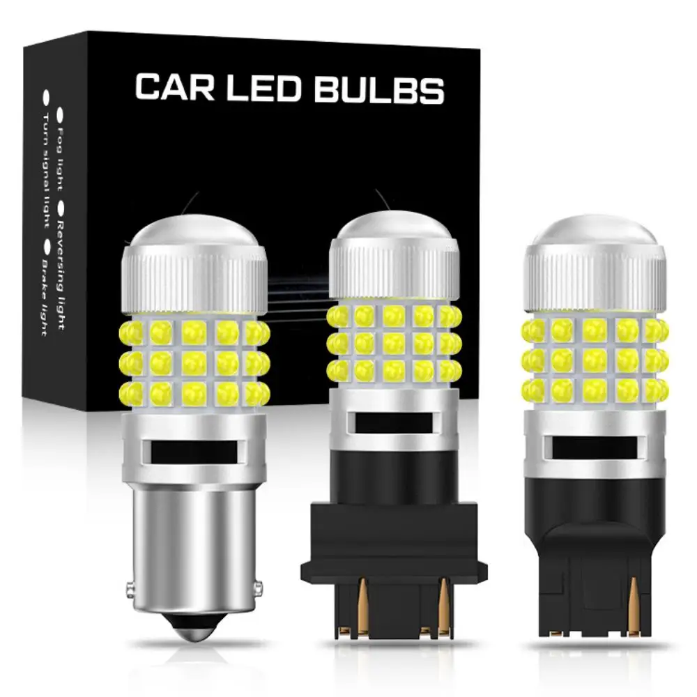 

2pcs LED Car Turn Signal Light Bulb 42SMD White Yellow Red 1156 BA15S P21W 1157 BAY15D P21/5W 3156 3157 7440 7443 DRL 12V 24V