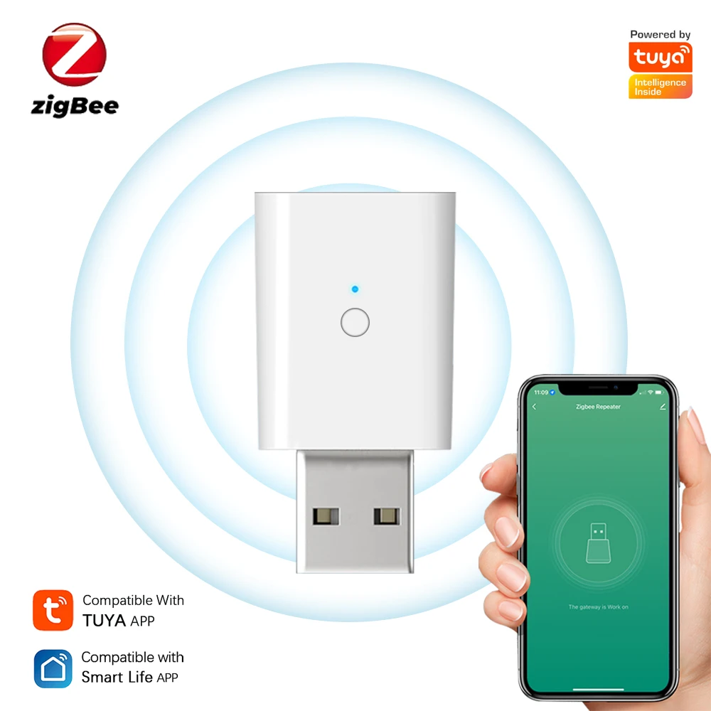 Tuya Zigbee Signaalversterker USB-stekker Mini-formaat Signaalversterker Extender Werkt met Tuya Gateway Hub Smart Life APP
