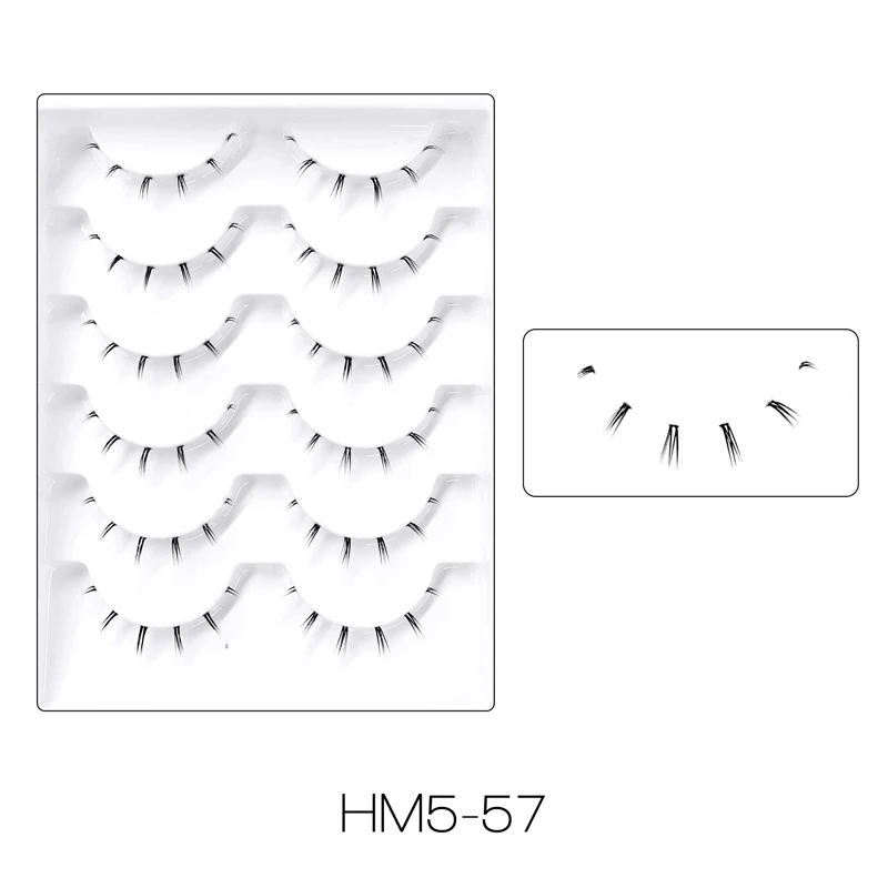 VIPUDA Untere Wimpern 5/10 Paar Natürliche Koreanische Augen Manga Untere Wimpern Cluster Klar Band Wispy Bottom Wimpern Cosplay Make-Up – Detail 10
