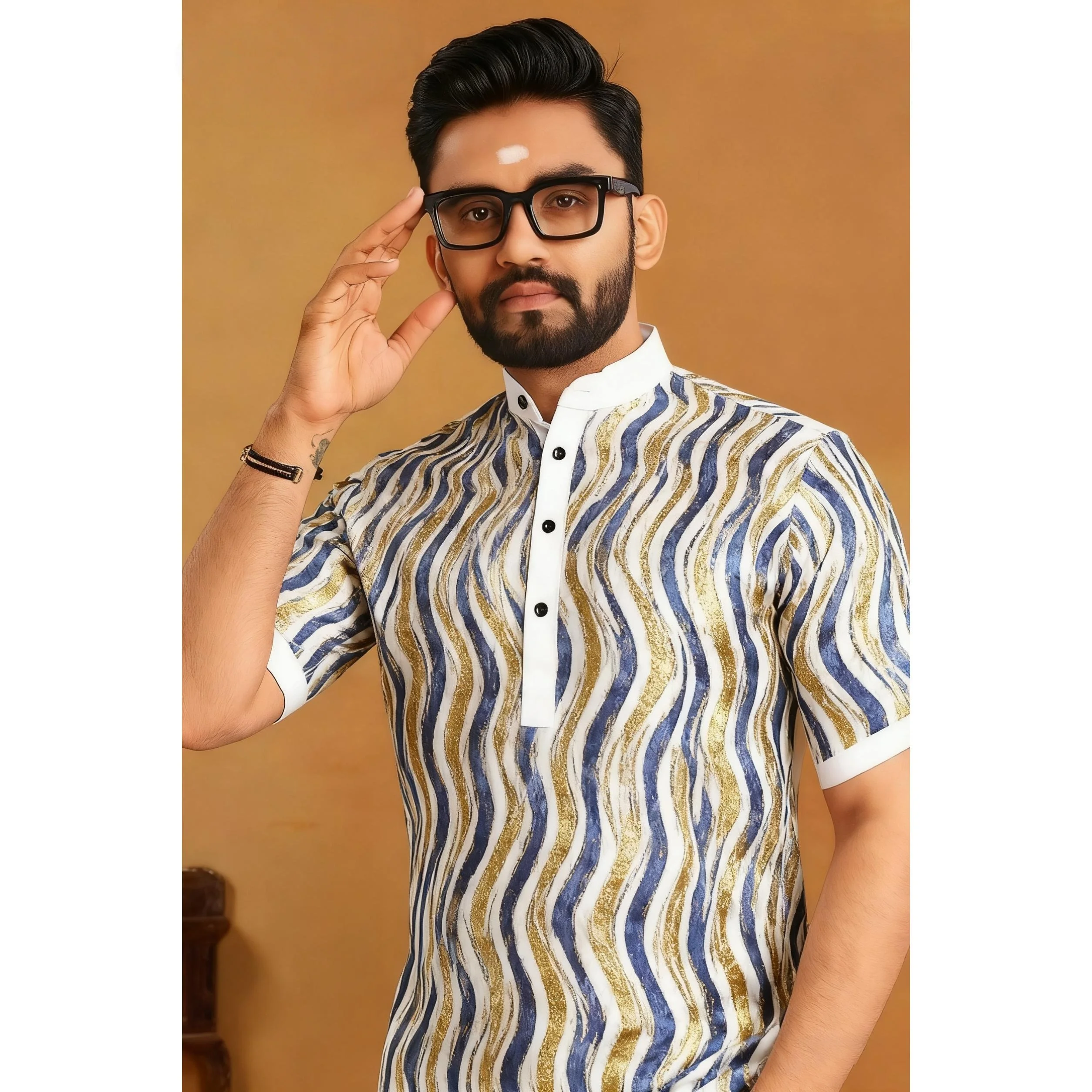 

2026 рубашки с короткими рукавами, мусульманская мужская молитвенная одежда, роскошный африканский стиль, бронзовое платье с принтом, костюмы, арабская Camisa Arabe