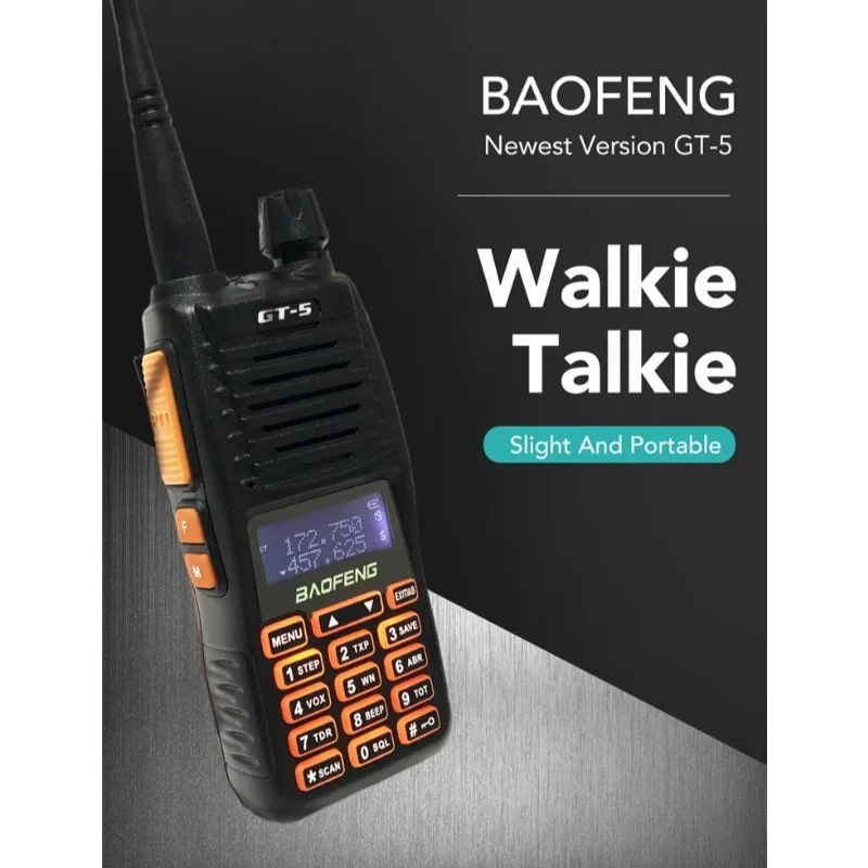 

BAOFENG Walkie-talkie GT5 High-power Civil Wireless Handheld 2 Way Radio Profesional Waterproof Walkie Talkie Long Range baofeng