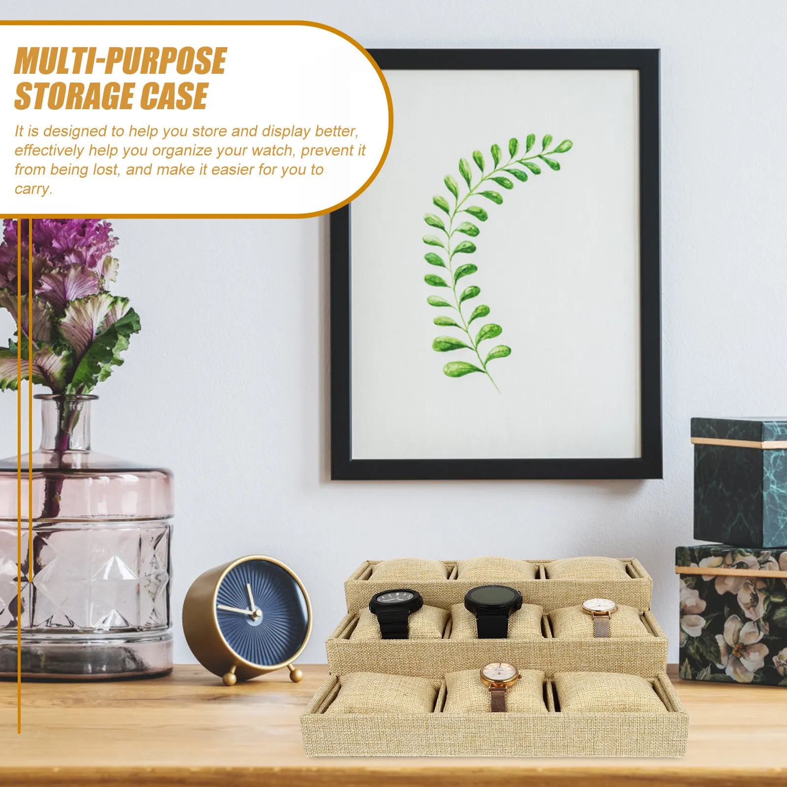 

Набор из 1 элегантного подноса для часов с мягкой подушкой для бережной защиты часов, органайзер для ювелирных изделий, настольный дисплей, многосекционный футляр для хранения