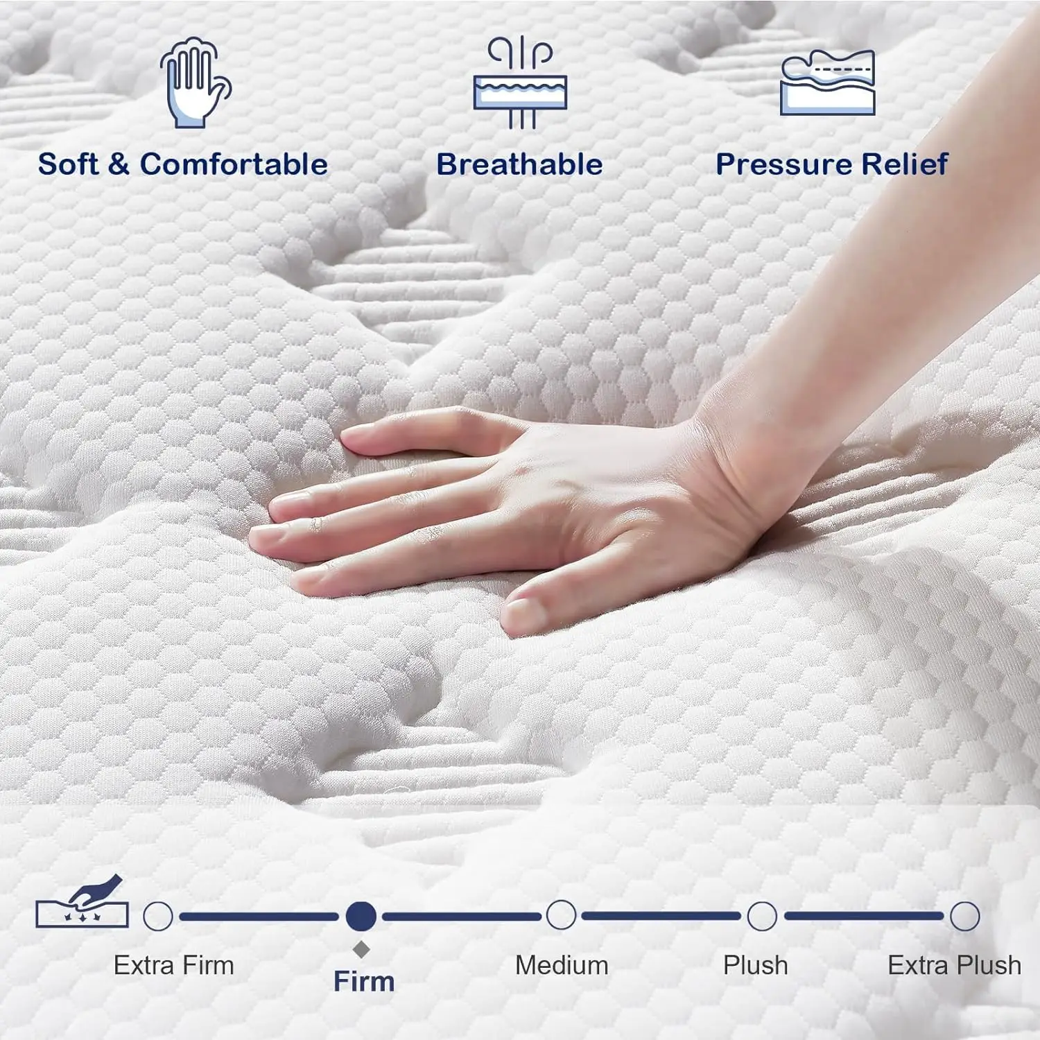 14 Inch Firm Hybrid King Mattress in a Box, Mattress King With High density Memory Foam and Independent Pocket Springs