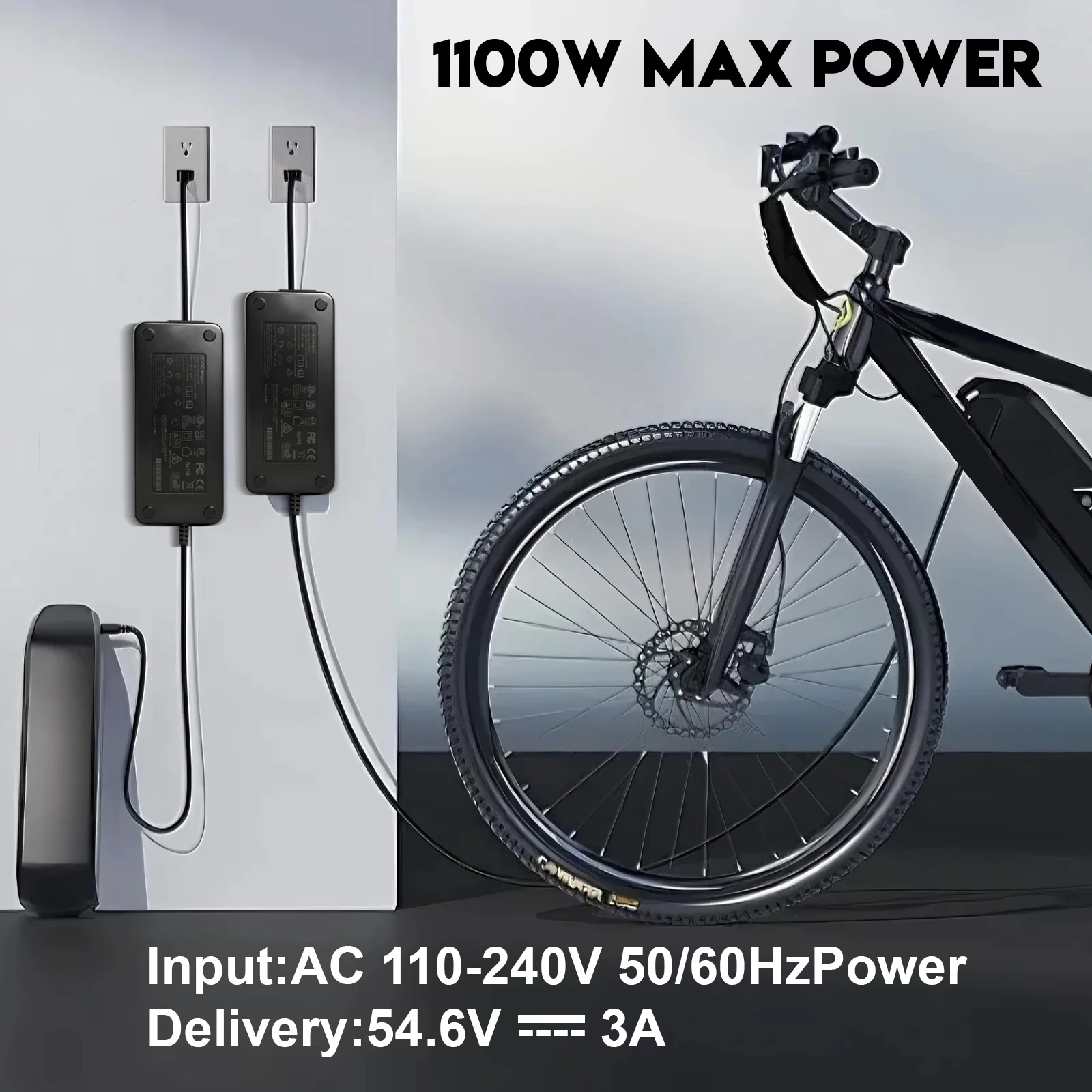 42V2A Ebike Charger, suitable for 36V2A lithium battery electric scooter chargers with large EU AC plugs and Bosch connectors