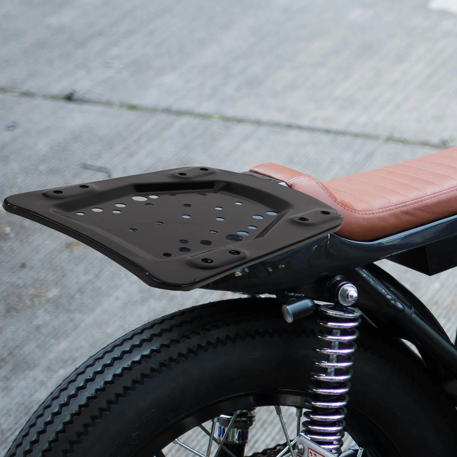 

1Set Black Motorcycle Rear Luggage Rack Base Plate Heavy Duty Steel Thickened For Electric Scooter Mini Bike Trunk Floor Panel