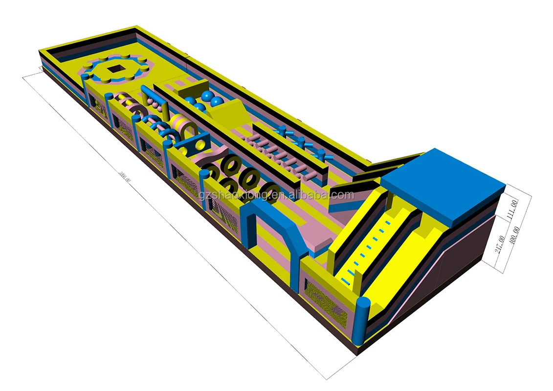 Inflatable Obstacle Theme Park Kids Giant Outdoor Inflatable Castle Fun Park Bounce House Amusement Games Trampoline Playground