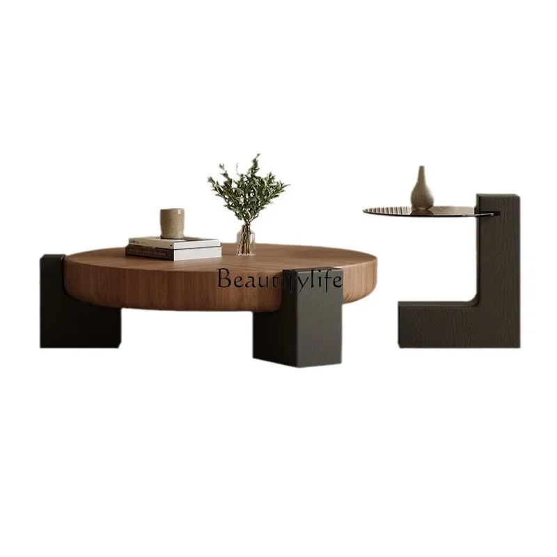 

FG26-*Walnut medieval style coffee table Italian minimalist light luxury modern minimalist coffee table high sense
