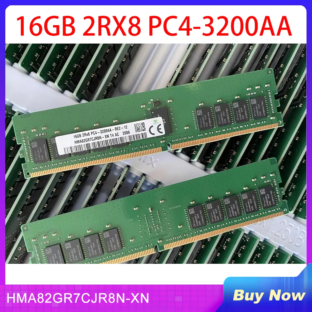 1 PCS Server Memory For SK Hynix RAM 16GB 2RX8 PC4-3200AA ECC DDR4 3200 HMA82GR7CJR8N-XN