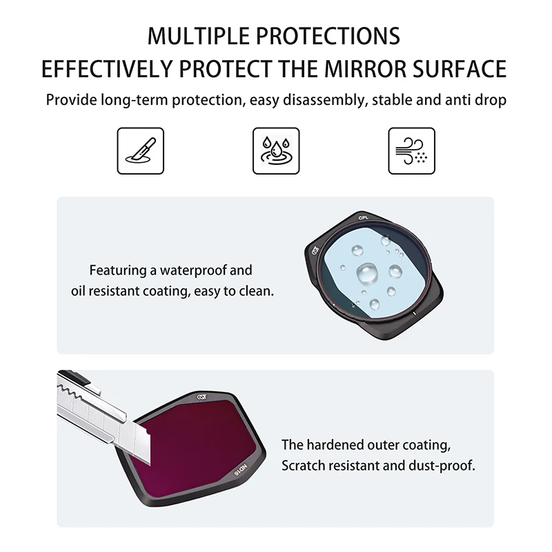 Ensemble de filtres d'objectif de cardan pour DJI Air 3S, MCUV, CPL volontairement, 8 PL, 16 PL, 32 PL, 64PL, STAR NIGHT, verre optique, importateur HD Air3s, kit de filtre à cadre en aluminium