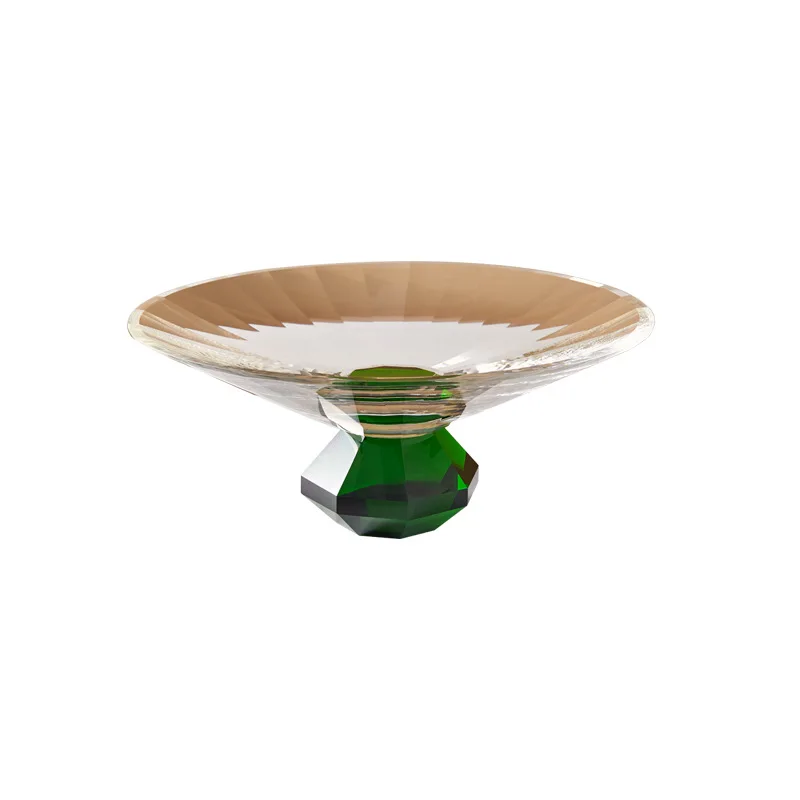 

Fruit plate advanced sense light luxury crystal glass exquisite fruit plate household living room snack high candy