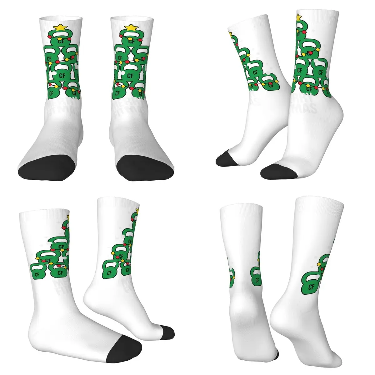 

Гиря, носки с рождественской елкой, чулки высокого качества в стиле Харадзюку, всесезонные длинные носки для подарка на день рождения унисекс