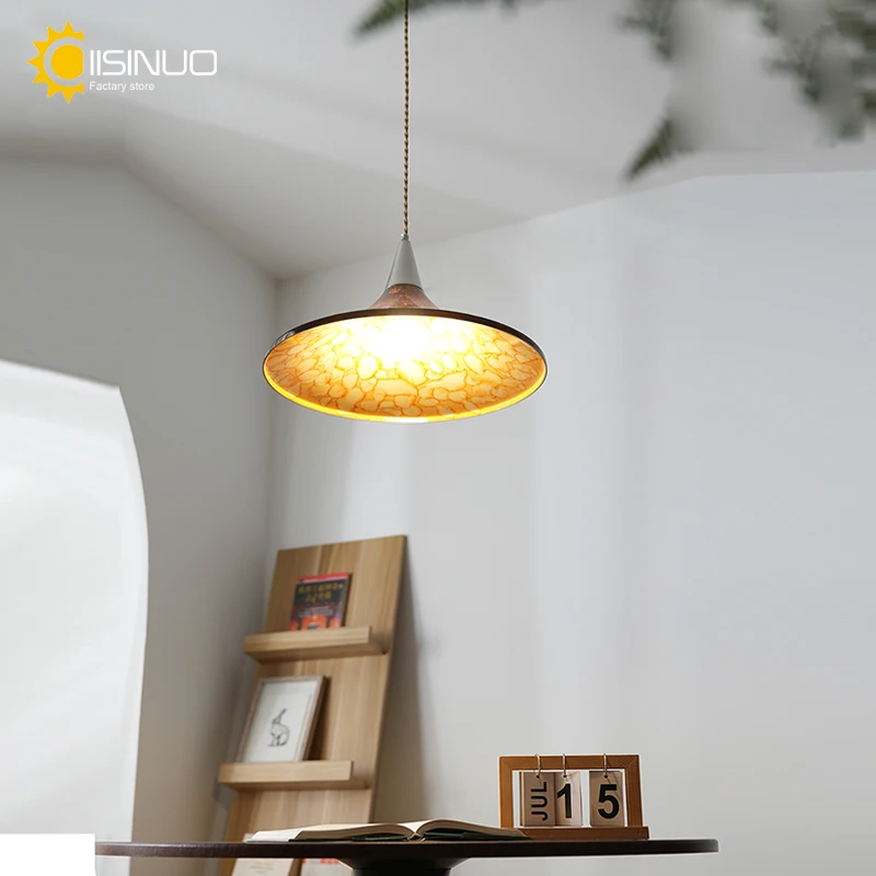 Vintage Acrylic Restaurant Pendant Light Lifting Retro Painted LED Ceiling Chandelier for Dining Kitchen Island Restaurant Decor image 3