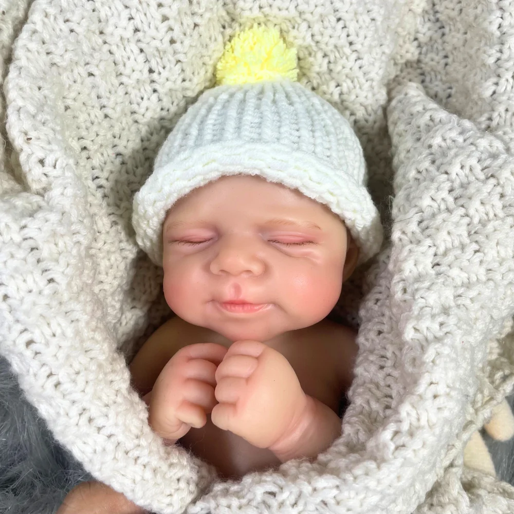 

Mini 13 Inch Full Solid Silicone Reborn Baby Doll Girl Pascale Full Soft Silicone Body Washable Doll Christmas Gift Toy