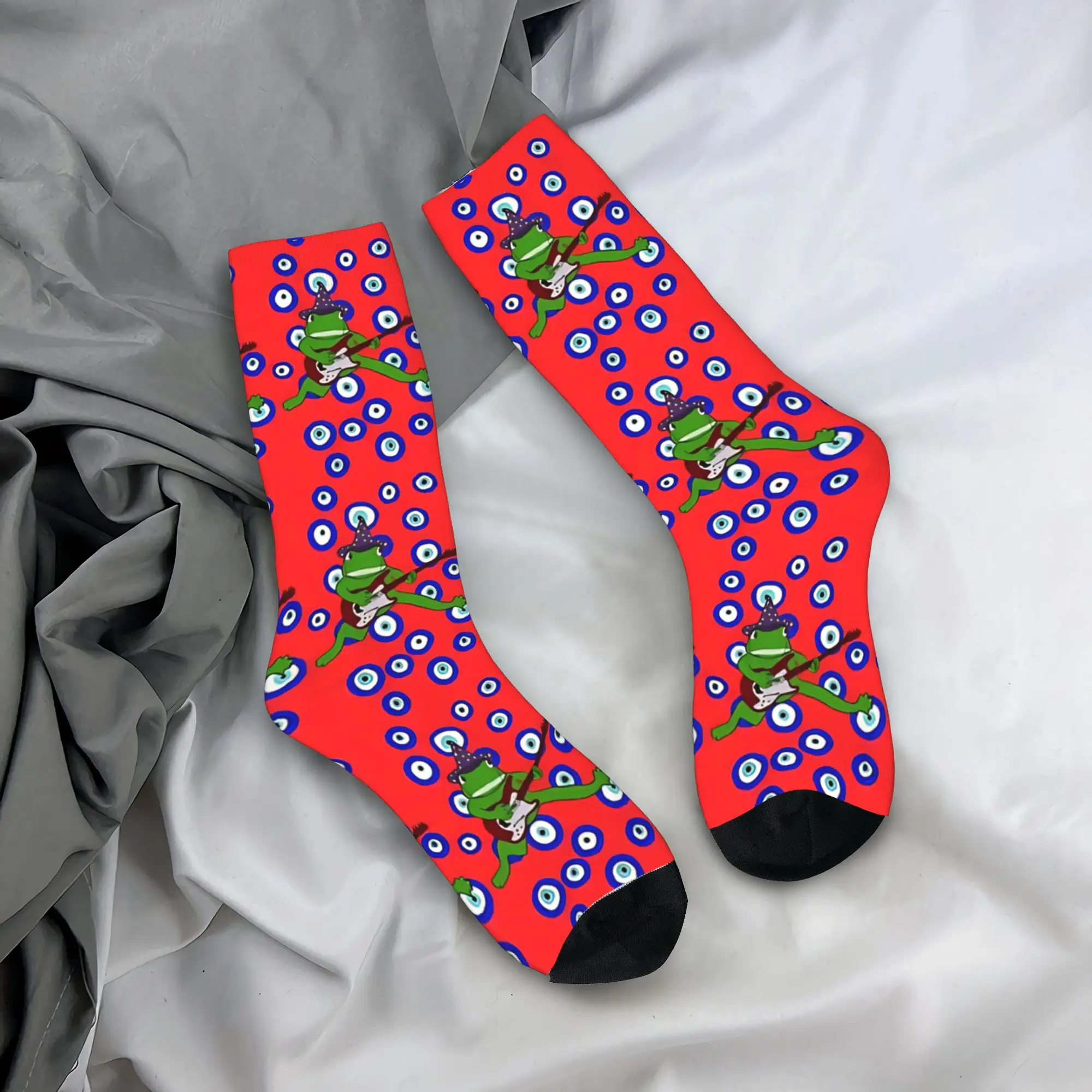 

Frog Playing Guitar Socks Autumn Psychadelic Stockings Casual Unisex Men High Quality Socks Design Skateboard Anti-Slip Socks