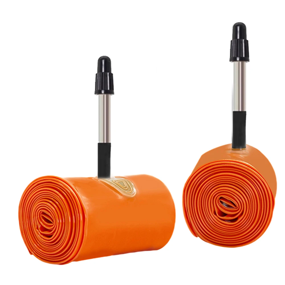 لدراجات 700C - خفيفة الوزن - أنبوب داخلي للدراجة من البولي يوريثان الحراري 35-40C عالي الجودة - بولي يوريثان برتقالي 65 مم من سبائك الألومنيوم + صمام ABS #5