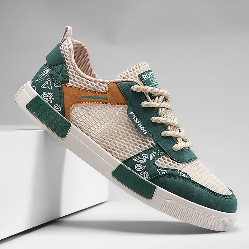 

Summer Breathable Men's Vulcanized Shoes Large Size 47 Mesh Casual Shoes Men Patchwork Trend Skateboard Shoes Men Designer Shoes