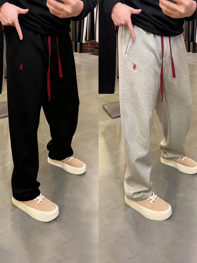 

Осень-зима Thiened Fce повседневные брюки мужские модные брендовые легкие роскошные модные спортивные прямые брюки с вышивкой...