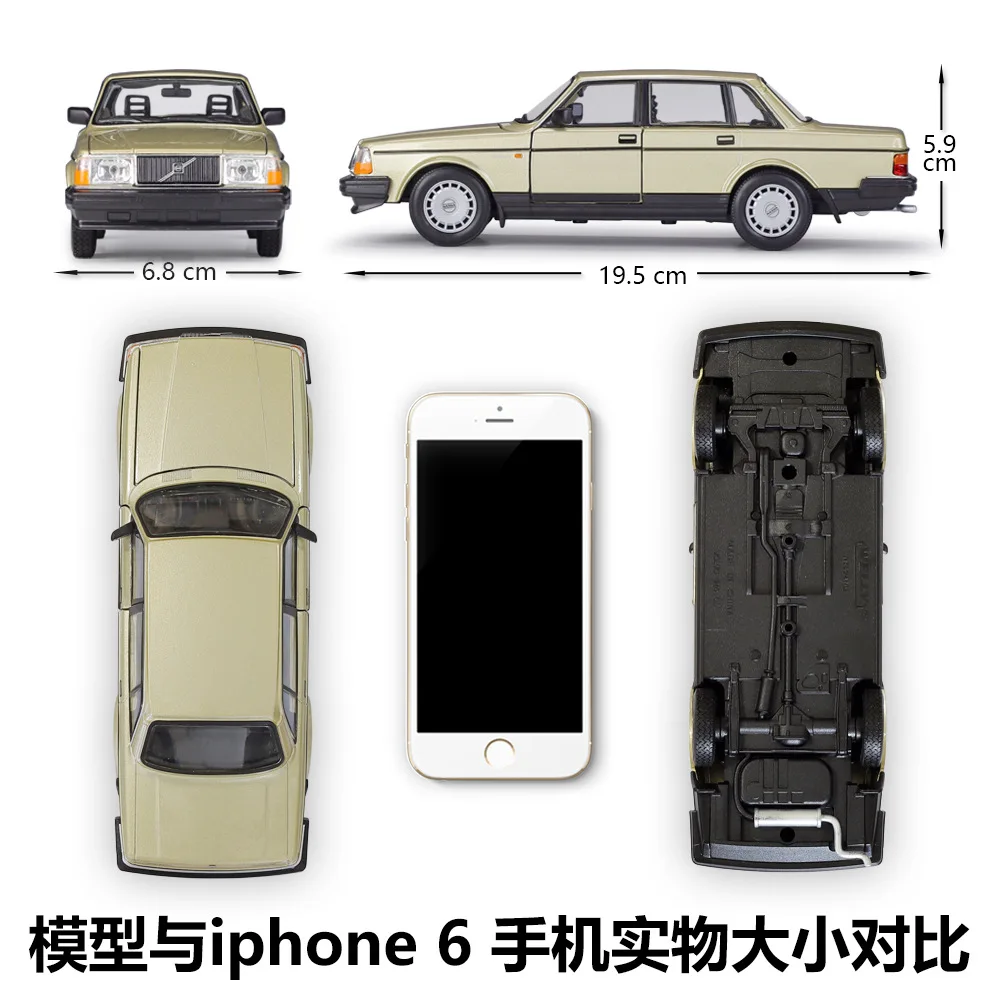 ウェリーシミュレーション合金カーモデル、volvo volv240gl、完成品、男の子のための収集装飾、クールな誕生日プレゼント、1:24