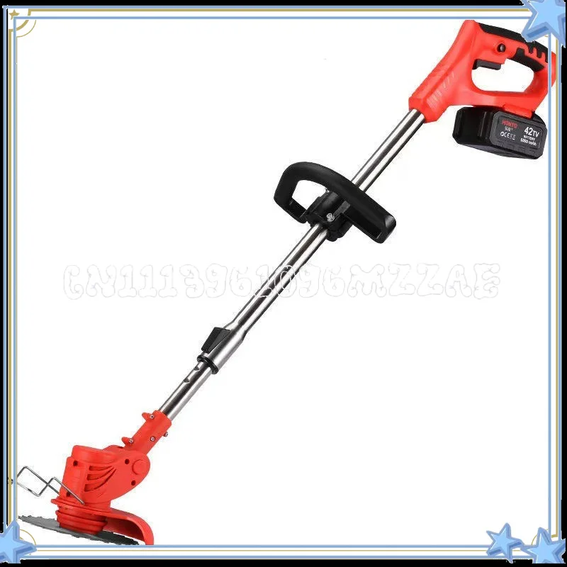 Lithium Battery Electric Lawn Mower Small Household Lawn Mower Rechargeable Lithium Battery Weeding Trimming Lawn Mower Artifact