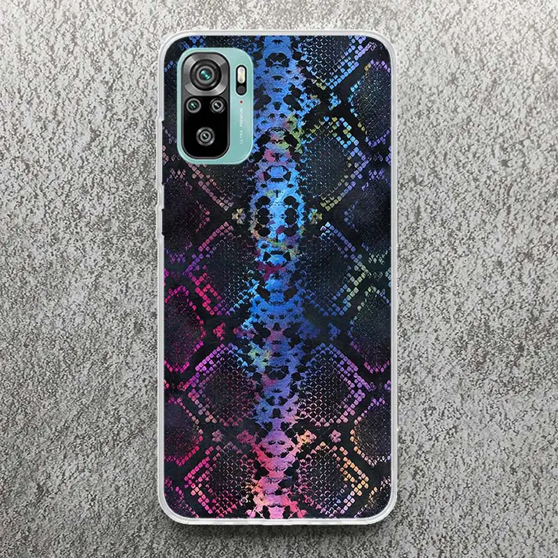 Pink Snake Skin Printing Drawing Phone Case For Xiaomi Redmi Note 13 12S 12 10 10S 11 11S 11E Pro Plus 11T 9 9S 9T 8 8T 7 Soft S