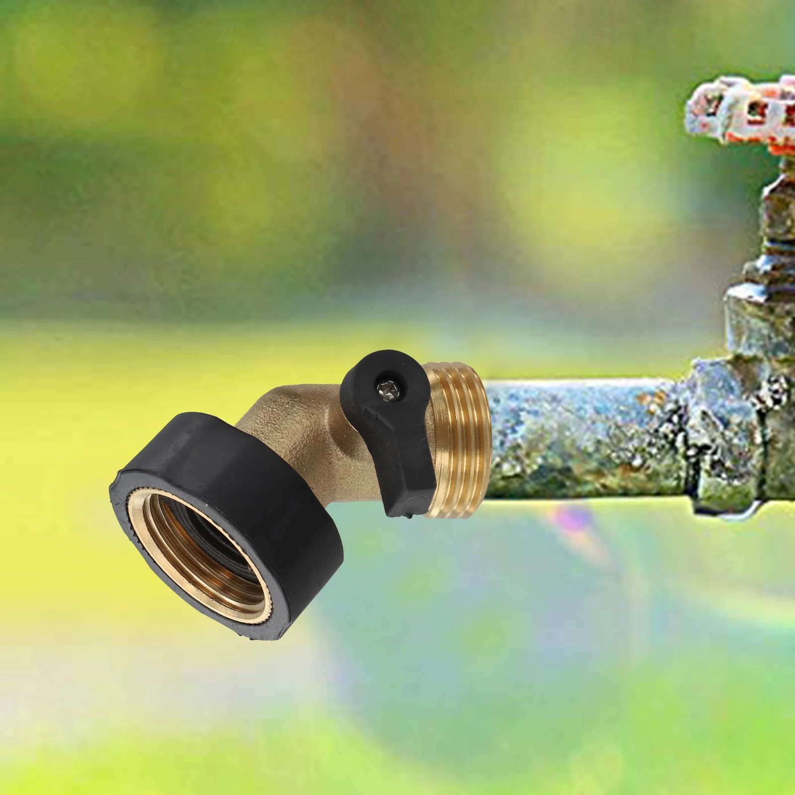 2pcs Brass 3/4 Inch Hose Shut Off Valve 45 Degree Elbow With Joystick For Garden Watering Pressure Washer Camping